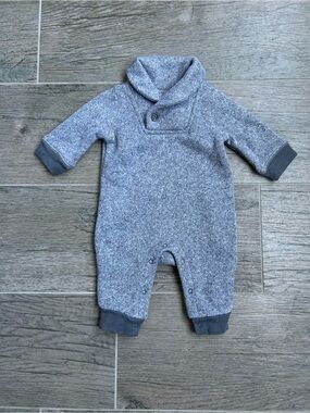 Old Navy Baby Gray Heather Shawl Collar Romper
